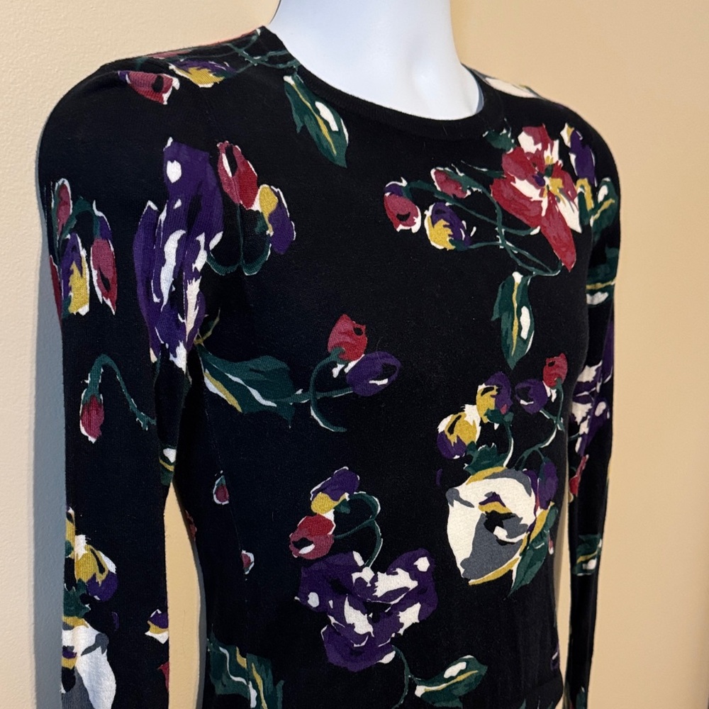 Lauren Ralph Lauren Black Floral Long Sleeve Top - Picture 5 of 10